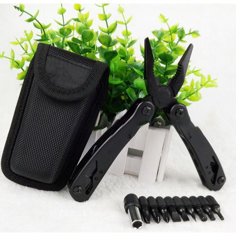 Pince multifonctionnelle en acier inoxydable noirci, grande taille, pince BG Titanium Black, A19, ensemble de pinces pliables, outil cadeau