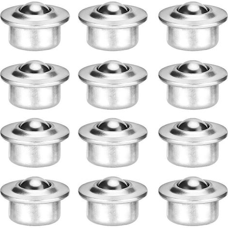 12 roulettes universelles en acier inoxydable avec roulements à billes (argent)-3.23.22cm-Silver (1/3)