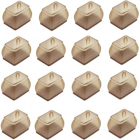16 protège-pieds de chaise rectangulaires en feutre et caoutchouc thermoplastique pour éviter les rayures et les bruits sur les meubles et les chaises (1/5)