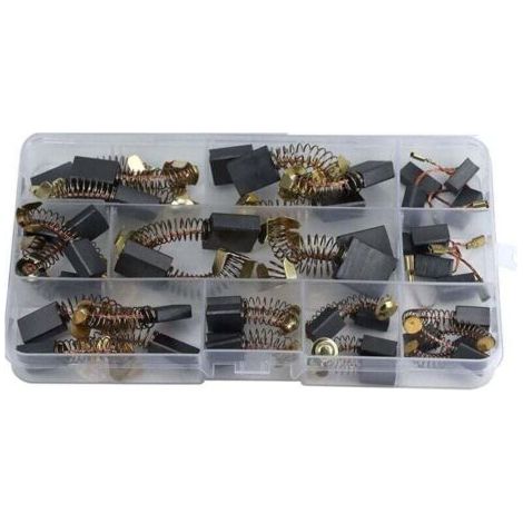 Kit de Balais Charbon Moteur Électrique 40 Pièces 10 Tailles Réparation Outils Électriques