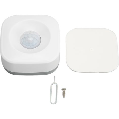 Détecteur de mouvement sans fil avec application de contrôle et alarme, capteur de mouvement PIR intégré, pour salon, chambre ou balcon (blanc). (1/5)