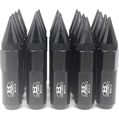 20 Radmuttern M12x1,25 / M12x1,5 – 20er-Pack – Spitzmuttern für Felgen – Schwarzes Radzubehör – 1,25