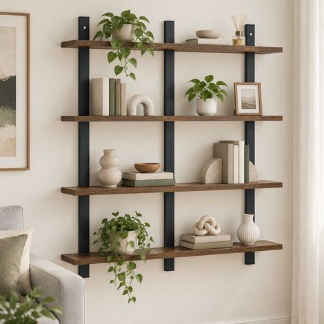 vidaXL Scaffale da parete Rovere Fumo 79.5 x 13.5 x 80 cm