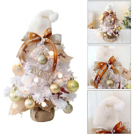 Mini sapin de Noël artificiel avec décorations LED - Mini sapin de Noël (1/4)