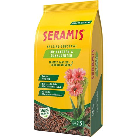 Seramis Substrato speciale per cactus e piante grasse, 2,5 l – Granulato per cactus e piante grasse, terriccio per cactus per l'acqua e i nutrienti (1/4)