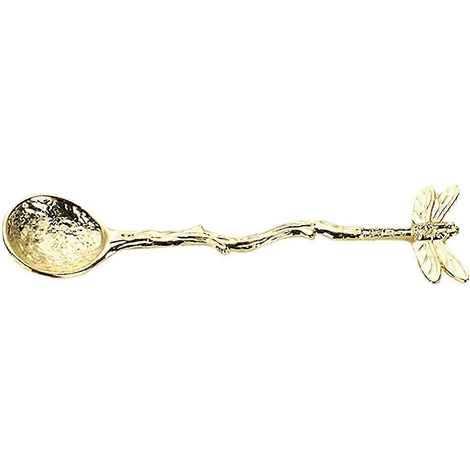 Cuillère à café vintage effet martelé en alliage de zinc, motif libellule, étoile et branche, cuillère à glace pour la cuisine FWDGoldenA (1/5)