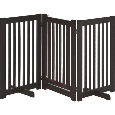 Puerta barrera plegable autoportante de MDF marrón oscuro de 3 paneles MODENUIT (1/5)