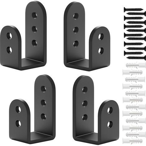 Lot de 2 Supports de Serrure de Porte en Acier en Forme de U,Barricade de Porte pour Portes Boiserie Coulissante (1/5)