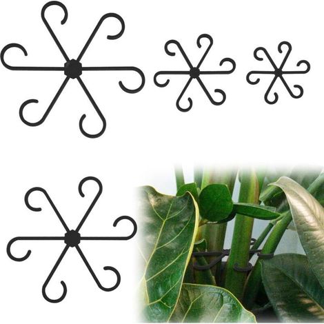 Lntyq 12pcs Supports Tiges Plantes, Grimpantes Plantes d'Intérieur Supports Tiges Plantes Grimpantes Supports Tiges Plantes Grimpantes Accessoires de Croissance pour Plantes Grimpantes (Noir) (1/4)