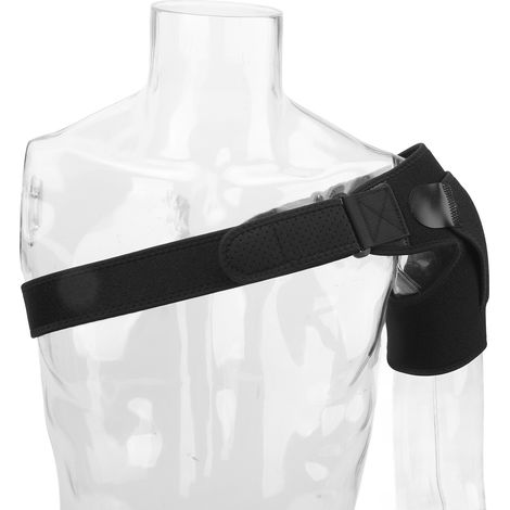Orthèse d'épaule noire réglable pour soulager les douleurs de l'articulation acromio-claviculaire, manchon de compression et de soutien. (1/5)