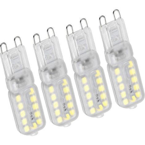 Lot de 4 ampoules LED G9 3000K, type « maïs », pour appliques murales, miroirs de courtoisie et suspensions.-5W (1/5)