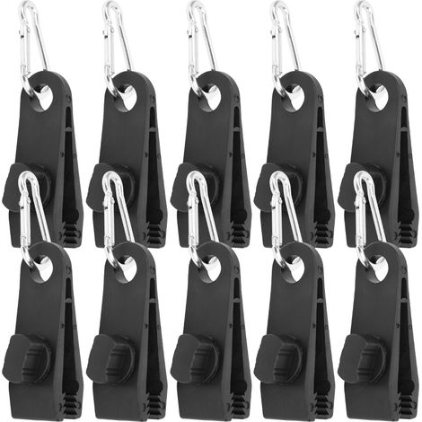 Clips de fixation pour tente extérieure, pince de fixation coupe-vent avec mousquetons, accessoires pour auvent de camping et caravane (1/5)