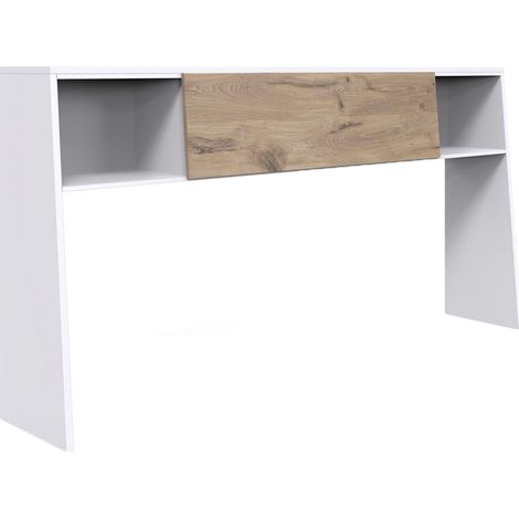 Jugendzimmer-Bettüberbau 209 cm breit in weiß mit Eiche, mit 2 Fächern, 1 Klappe NOLI-43 (1/3)