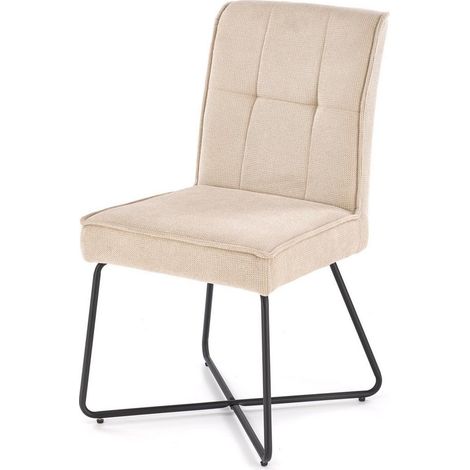 Chaise design en tissu beige Karl (1/5)