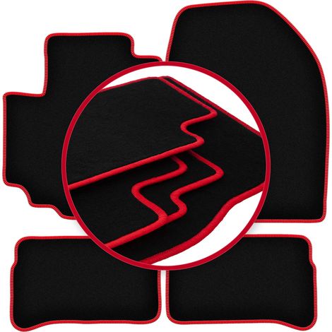Alfombrillas de terciopelo con borde rojo para Suzuki Vitara II FL SUV (2018-) (1/5)