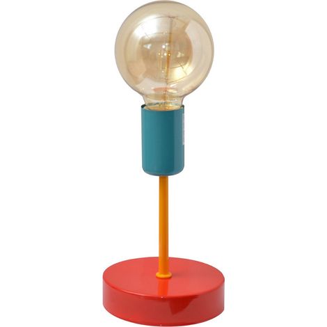 Helam TUBE Lampe à Poser Rouge, Orange, Turquoise 12cm