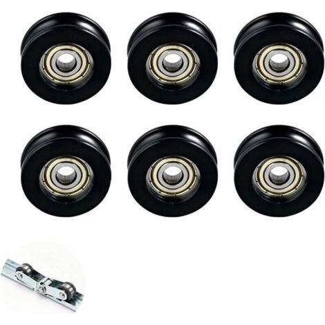 6 PièCes Roulette Porte Baie Vitréee Coulissante, Roulettes Rechange Pour Porte Moustiquaire, Coulissante Douche Accessoires, Pour Stores, Tiroirs, Portes En Aluminium, Armoires, 5×20×7mm