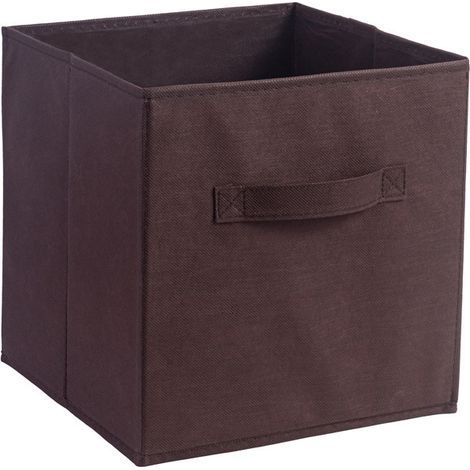 Faltbare Aufbewahrungsbox aus braunem Stoff, 33 cm breit x 33 cm lang x 33 cm hoch, ohne Deckel, Schubladentyp, 1 Stück (1/5)