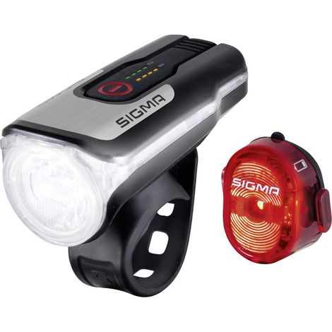 Sigma Fahrradbeleuchtung Set AURA 80 / Nugget Set LED akkubetrieben Schwarz (1/5)