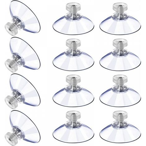 12 Grandes Ventouses Ventouses en Plastique Ventouse Anti-Collision Transparente en Caoutchouc Vis Écrou en Métal Ventouse Solide en PVC Transparent Remplacement avec Écrou de Vis (40M5-10) (1/5)
