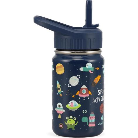 Kinder Trinkflasche Edelstahl 350ml mit Strohhalm, BPA-frei, Isolierflasche für Schule Kindergarten (1/5)