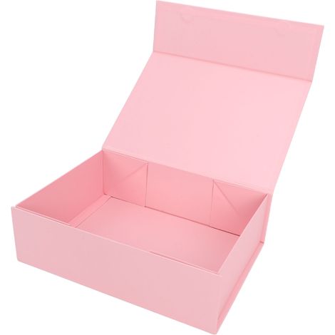 Coffret cadeau rose à fermeture magnétique, pliable et à ouverture facile, idéal pour la Saint-Valentin, pour bijoux et parfums. (1/5)