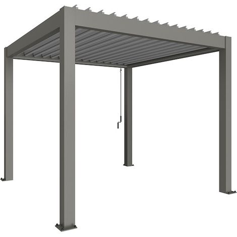Pergola Gr. 3 x 3 quarzgrau/silber-metallic