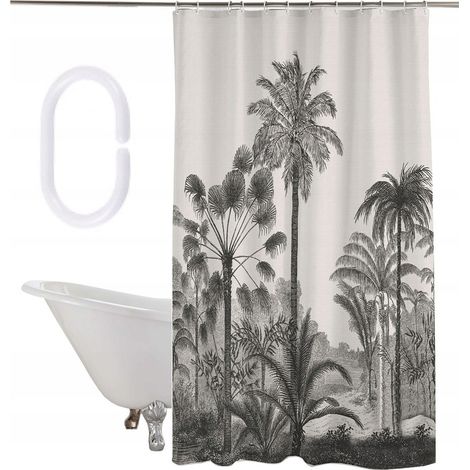 Duschvorhang aus Textil, Badewannenvorhang, Duschvorhang