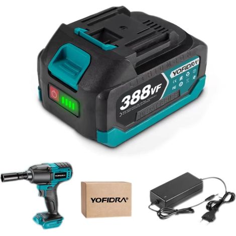 Batterie au lithium rechargeable, 15000mAh,388VF, adaptée aux tronçonneuses et aux clés, compatible avec les outils sans fil 18-21V, chargeur inclus. (1/5)