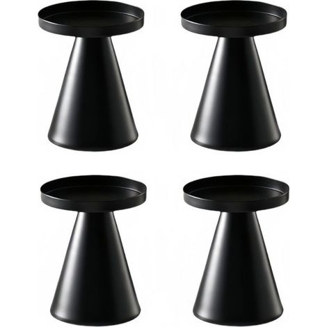 CCYKXA Eleganter, schwarzer Kerzenständer aus Schmiedeeisen, dekorativer Tischkerzenhalter, robuster Kerzenständer für Zuhause, Dekoration für Zuhause und Restaurant, Bankette und Hochzeiten, 4er-Set