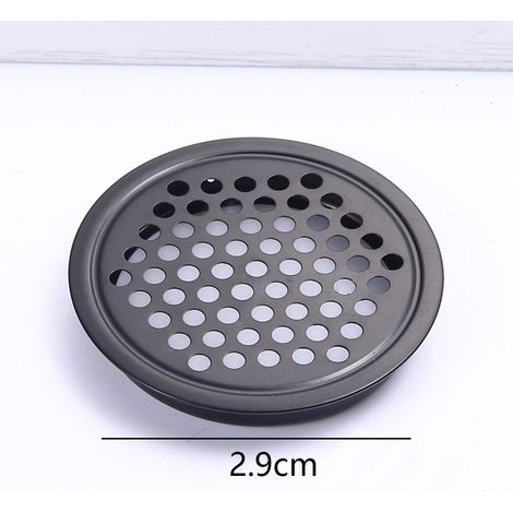 Grilles d'aération en acier inoxydable, grille d'aération ronde noire pour cuisine, salle de bain, placard (29 mm) (1/5)
