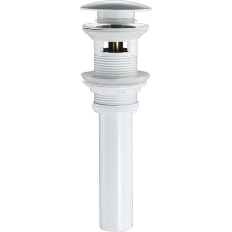 Vidage lavabo pop-up blanc avec trop-plein, bonde clic-clac en laiton (1/5)