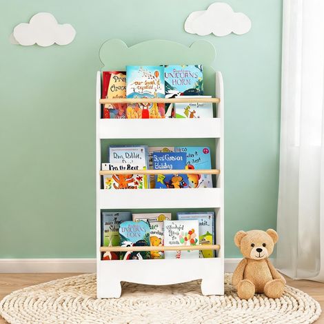 Bibliothèque enfant 3 étagères avec rangement livre design ours (1/5)