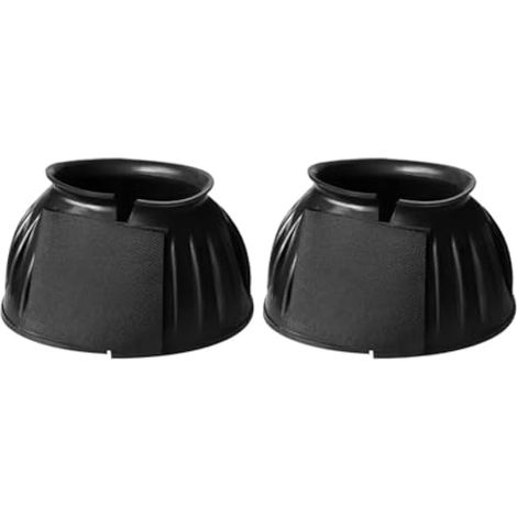 Cloches Protection pour Chevaux, Cloche de Cheval Bottes de Protection pour Sabot, de Sabot en Caoutchouc avec Fermeture Auto-agrippante, Entraînement, Compétition, Rééducation (1/5)