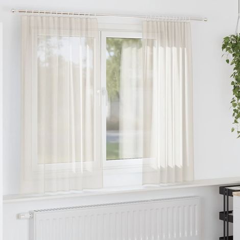 Voile Vorhänge mit Stangentaschen 2 Stk. Creme