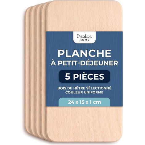 Lot de 5 Planches à Découper en Hêtre Clair 24 x 15 cm (1/5)