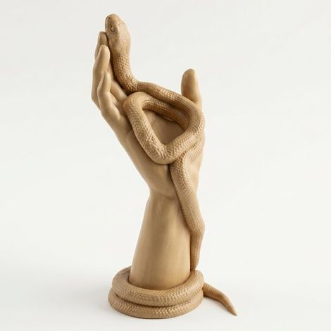 Vase décoratif beige pour plantes en forme de serpent, style artistique (1/3)