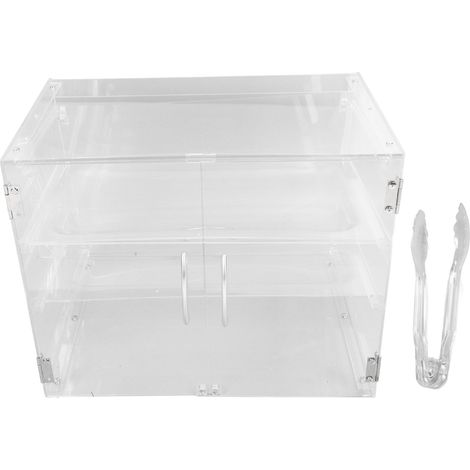 Vitrine de comptoir de boulangerie en acrylique transparent à 3 niveaux, vitrine amovible anti-poussière pour gâteaux et pains, pour magasin (1/5)