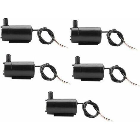 Lot de 5 mini-pompes à eau, 3 W, 220 V CC, 3-5 V, submersibles, en plastique, pour fontaine d'aquarium (1/4)
