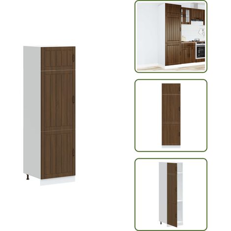 The Living Store Mueble de cocina Lucca de madera contrachapada roble marrón - Muebles de cocina