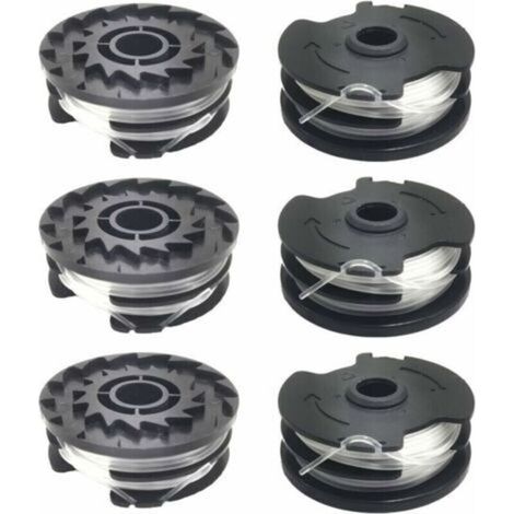 Lot de 6 bobines de fil de rechange pour coupe bordure LIDL Parkside PRTA 20 Li A1, B2, C3, PRT 550 A1, A3, PRT 300 A1 (1/4)