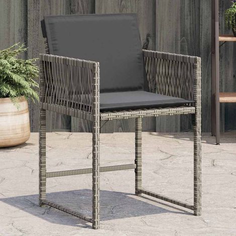 Sillones de jardín con cojines 4 uds ratán sintético gris vidaXL (1/5)
