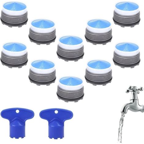 Lot de 10 Mousseurs pour Robinet - Aérateur Plastique M18.5, Économiseur d'Eau pour Cuisine et Salle de Bain