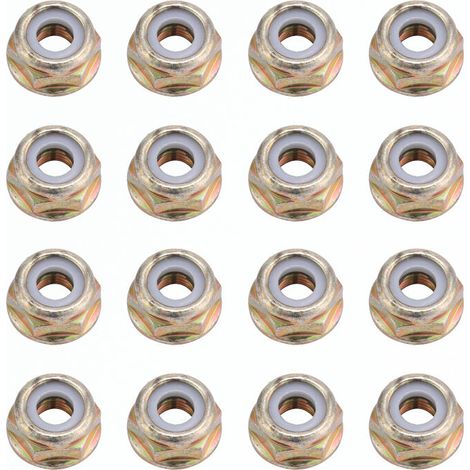 Dado per lama, M10 x 1,25 mm, filettatura sinistra, dado esagonale flangiato, acciaio inox, per accessori per tagliabordi