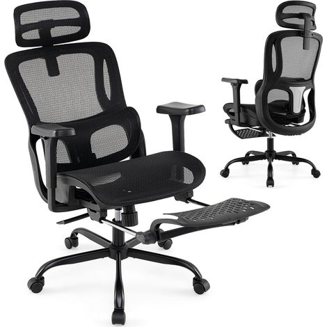 COSTWAY Ergonomic Office Chair Swivel Computer Desk Chair-Black (1/5)