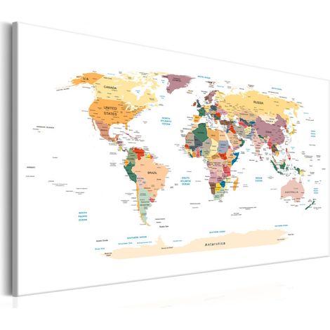 Tableau Imprimé "World Map : Travel Around the World" 40 x 60 cm (1/2)