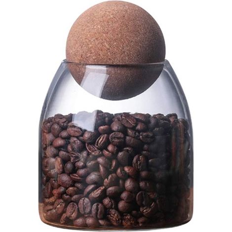 500 ml Glasdose mit Korkenzieher, Gewürzgläser. Glasdose zur Aufbewahrung von Gewürzen, Tee, Zucker, Kaffee und Nüssen. (1/5)