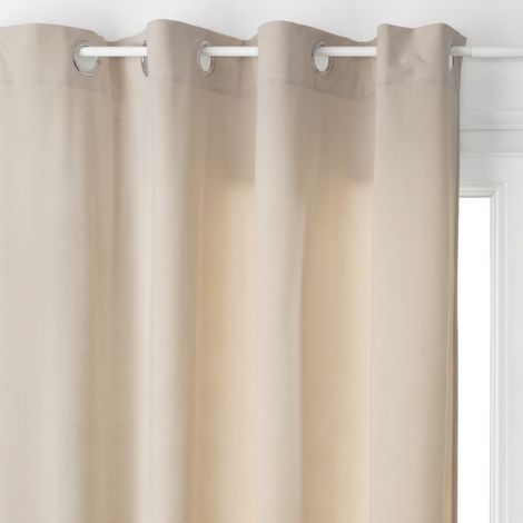 Rideau d'ameublement Lilou Effet velours 140 x 260 cm Atmosphera - 1 Panneau  - Taupe