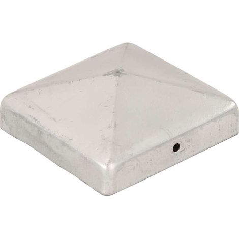 vidaXL Tapas para postes de valla 6 unidades metal galvanizado 91x91mm (1/2)