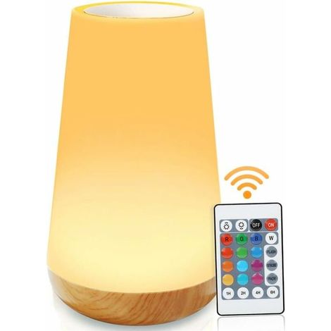Green Mobility-Lampe de Chevet Colorée à 360°, Veilleuse LED Rechargeable Lampe Nuit Tactile Multicolore avec Luminosité Ajustable Lumière de Table de Chevet pour Chambre à Coucher, Salle de Bébé et S (1/5)